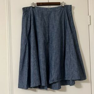 Lane Bryant Chambray Midi Skirt with Pockets!